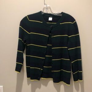 Stripped cardigan, cashmere wool blend